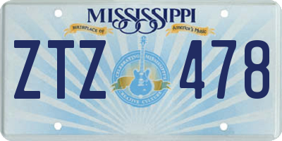MS license plate ZTZ478