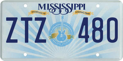 MS license plate ZTZ480