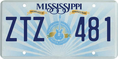 MS license plate ZTZ481
