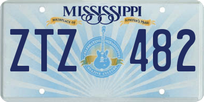 MS license plate ZTZ482