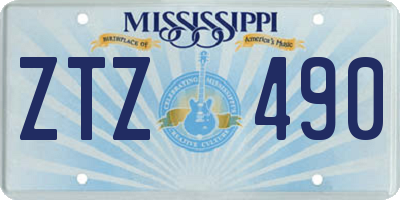 MS license plate ZTZ490