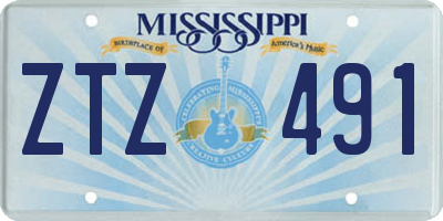 MS license plate ZTZ491
