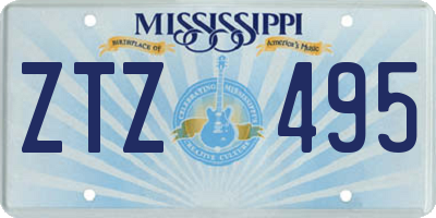 MS license plate ZTZ495