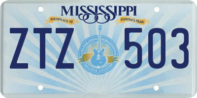 MS license plate ZTZ503