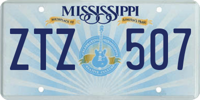 MS license plate ZTZ507