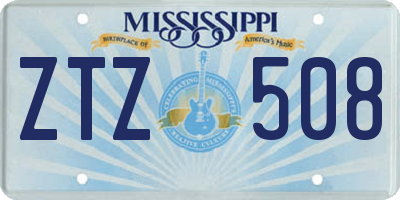 MS license plate ZTZ508