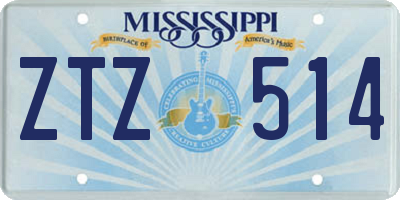MS license plate ZTZ514