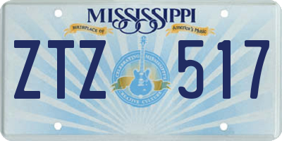 MS license plate ZTZ517