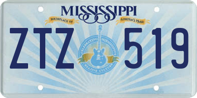 MS license plate ZTZ519