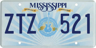 MS license plate ZTZ521