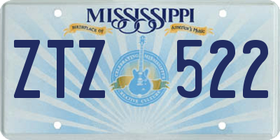 MS license plate ZTZ522