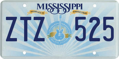 MS license plate ZTZ525