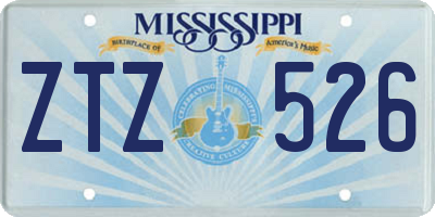 MS license plate ZTZ526