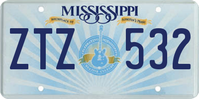 MS license plate ZTZ532