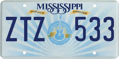 MS license plate ZTZ533
