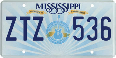 MS license plate ZTZ536