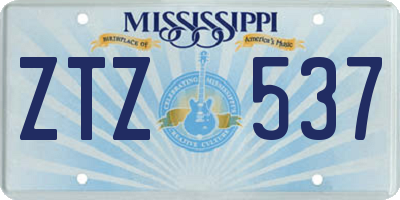 MS license plate ZTZ537