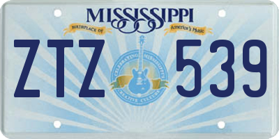 MS license plate ZTZ539