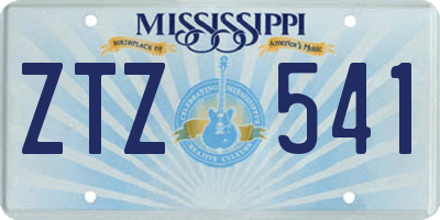 MS license plate ZTZ541