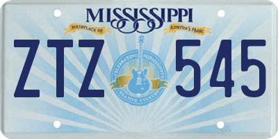 MS license plate ZTZ545