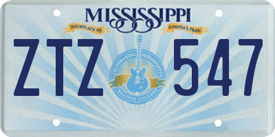 MS license plate ZTZ547