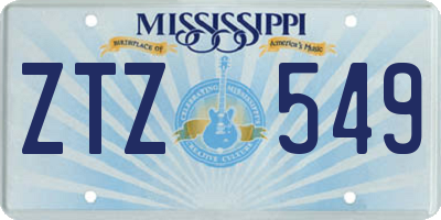 MS license plate ZTZ549