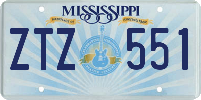 MS license plate ZTZ551