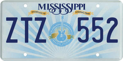 MS license plate ZTZ552