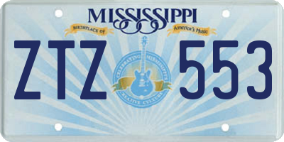 MS license plate ZTZ553