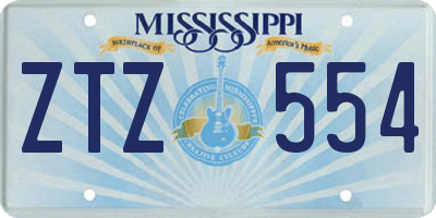 MS license plate ZTZ554
