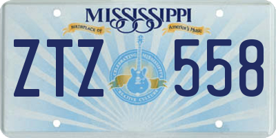 MS license plate ZTZ558