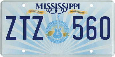 MS license plate ZTZ560