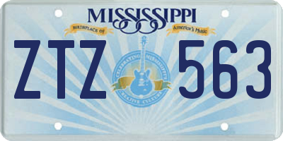 MS license plate ZTZ563