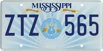 MS license plate ZTZ565