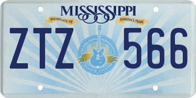 MS license plate ZTZ566