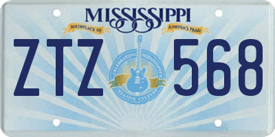 MS license plate ZTZ568