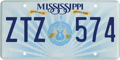 MS license plate ZTZ574