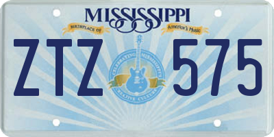 MS license plate ZTZ575