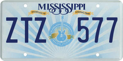 MS license plate ZTZ577