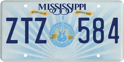MS license plate ZTZ584