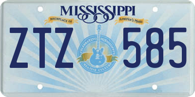 MS license plate ZTZ585