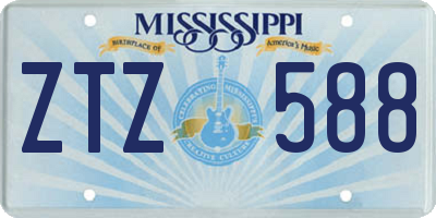 MS license plate ZTZ588