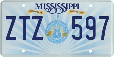 MS license plate ZTZ597