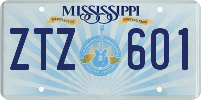 MS license plate ZTZ601