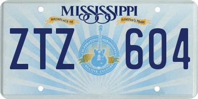 MS license plate ZTZ604