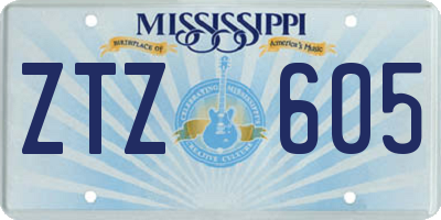 MS license plate ZTZ605