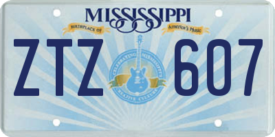 MS license plate ZTZ607