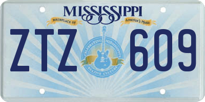 MS license plate ZTZ609