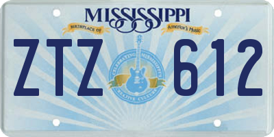 MS license plate ZTZ612