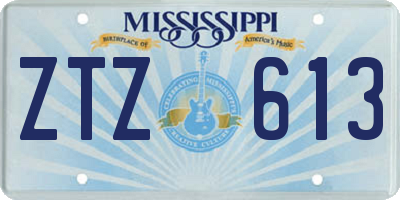 MS license plate ZTZ613